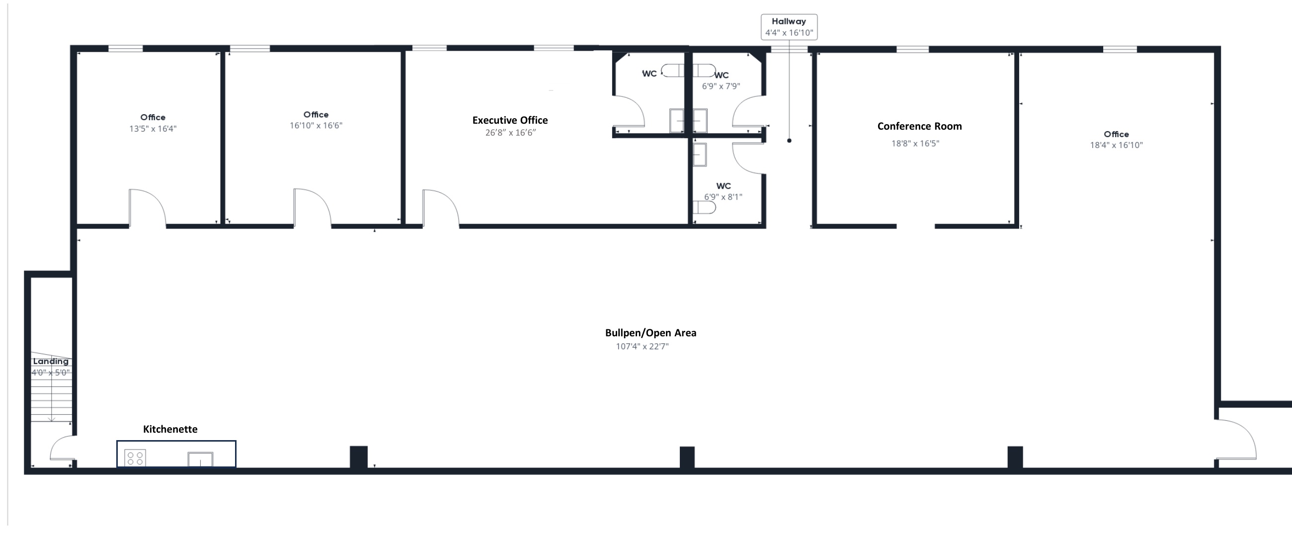 Floor plan for 105 W Dewey Ave, Building B Suite 220