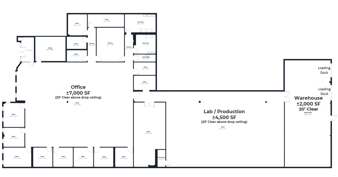 Floor plan for Suite 5 at 80 Little Falls Road in Fairfield, New Jersey